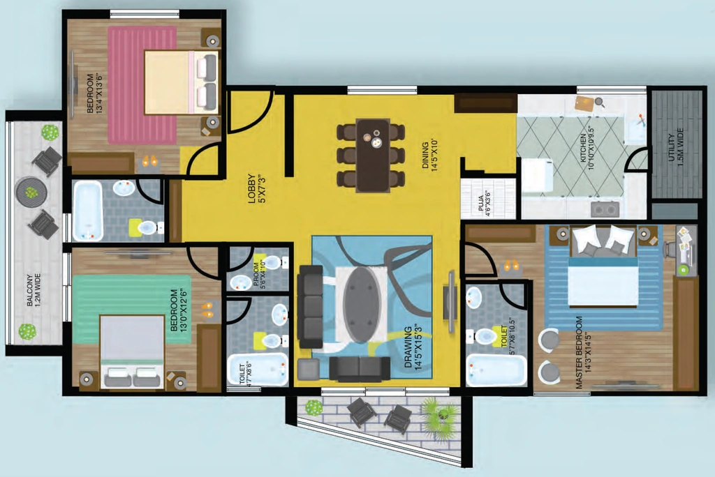 3 BHK Flat in Celebrity Prime Oak in Madhapur, Hyderabad - Image 907476