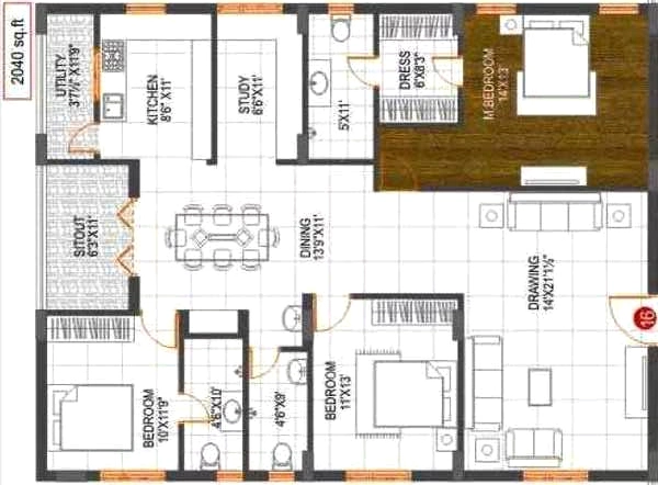 3 BHK Flat in Gowra Tulips in Madhapur, Hyderabad - Image 907480