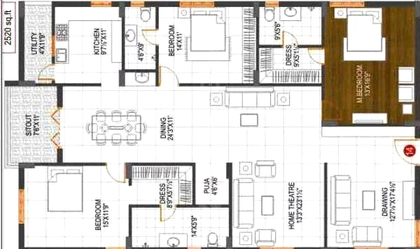 3 BHK Flat in Gowra Tulips in Madhapur, Hyderabad - Image 907481