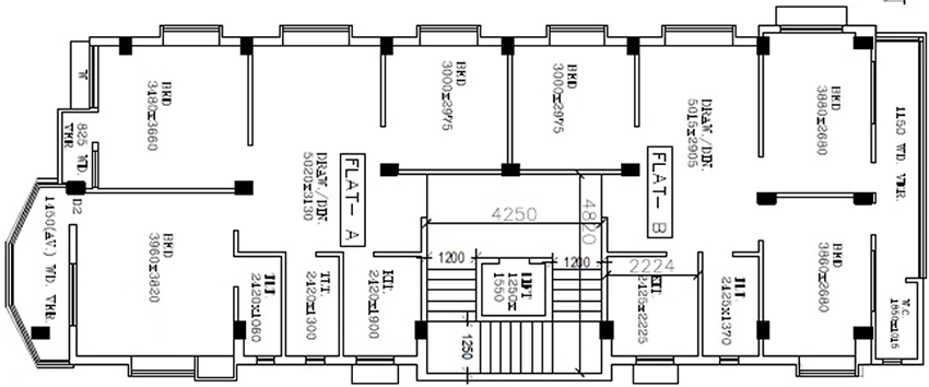 Floor Plan of Surya Unique Tower in Teghoria, Kolkata - Image 378615