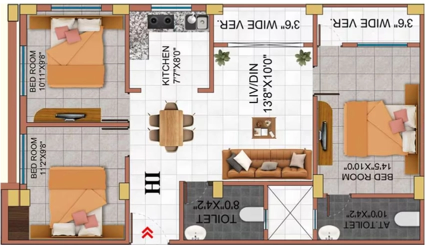 3 BHK Flat in Sukhoneer Lake View Complex in Howrah, Kolkata - Image 907435