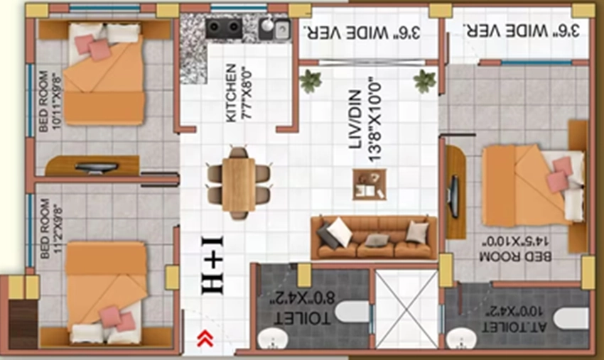 3 BHK Flat in Sukhoneer Lake View Complex in Howrah, Kolkata - Image 907436