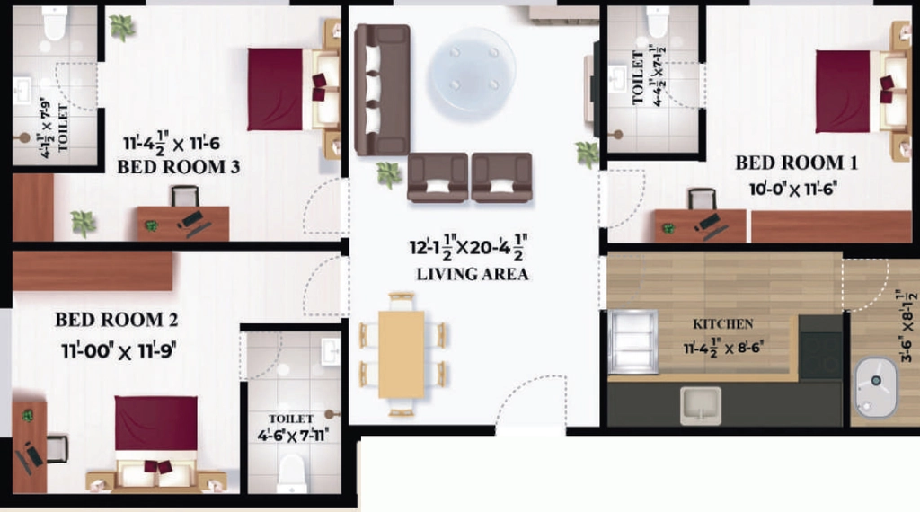 3 BHK Flat in Greenline Akshayam in Pammal, Chennai - Image 907461