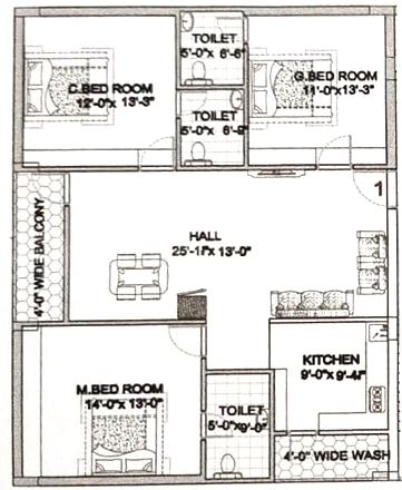 3 BHK Flat in LA Mirra Landmark in Moti Nagar, Hyderabad - Image 907483