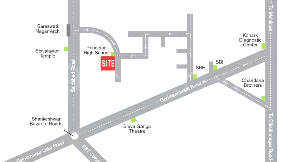Location of NMR ABR Residency in Moti Nagar, Hyderabad - Image 378713