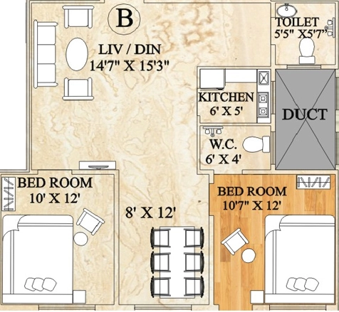 2 BHK Flat in Unique Shailo in Teghoria, Kolkata - Image 907519
