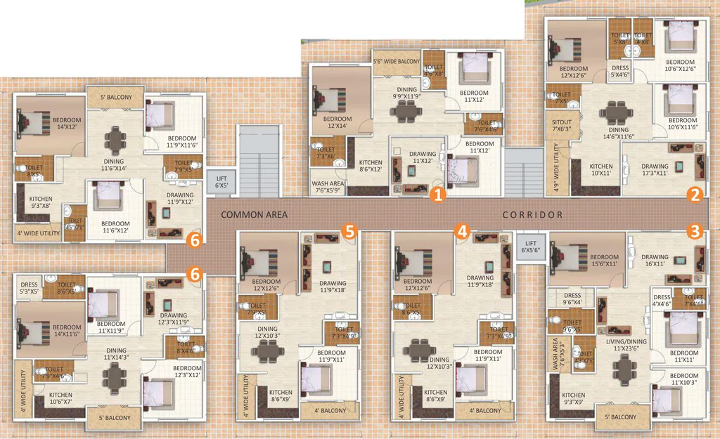 Floor Plan of Reliance Avans Exotica in Kondapur, Hyderabad - Image 378739