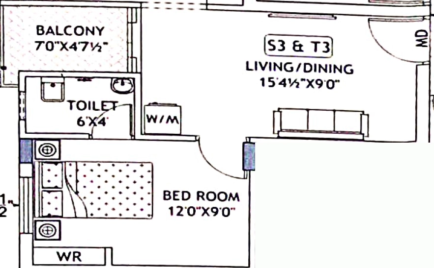 1 BHK Flat in Elite Jeeva Apartments in Kattupakkam, Chennai - Image 907498