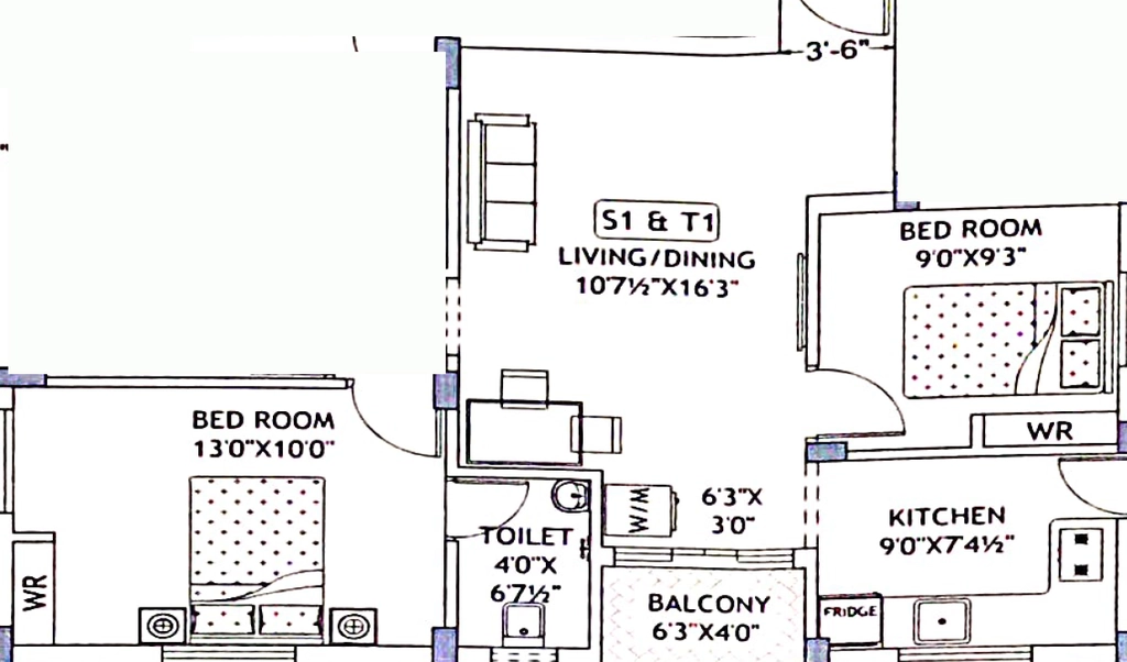 2 BHK Flat in Elite Jeeva Apartments in Kattupakkam, Chennai - Image 907500