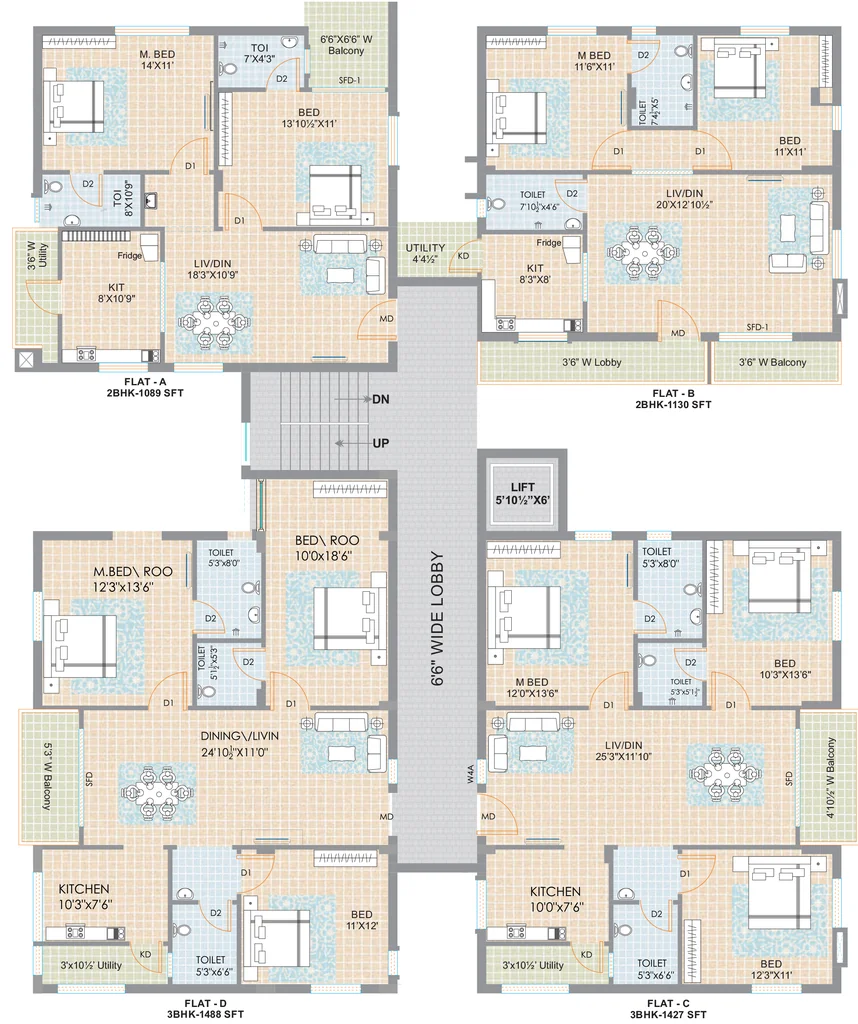 Floor Plan of Riddhis Pebble in Madhapur, Hyderabad - Image 378752