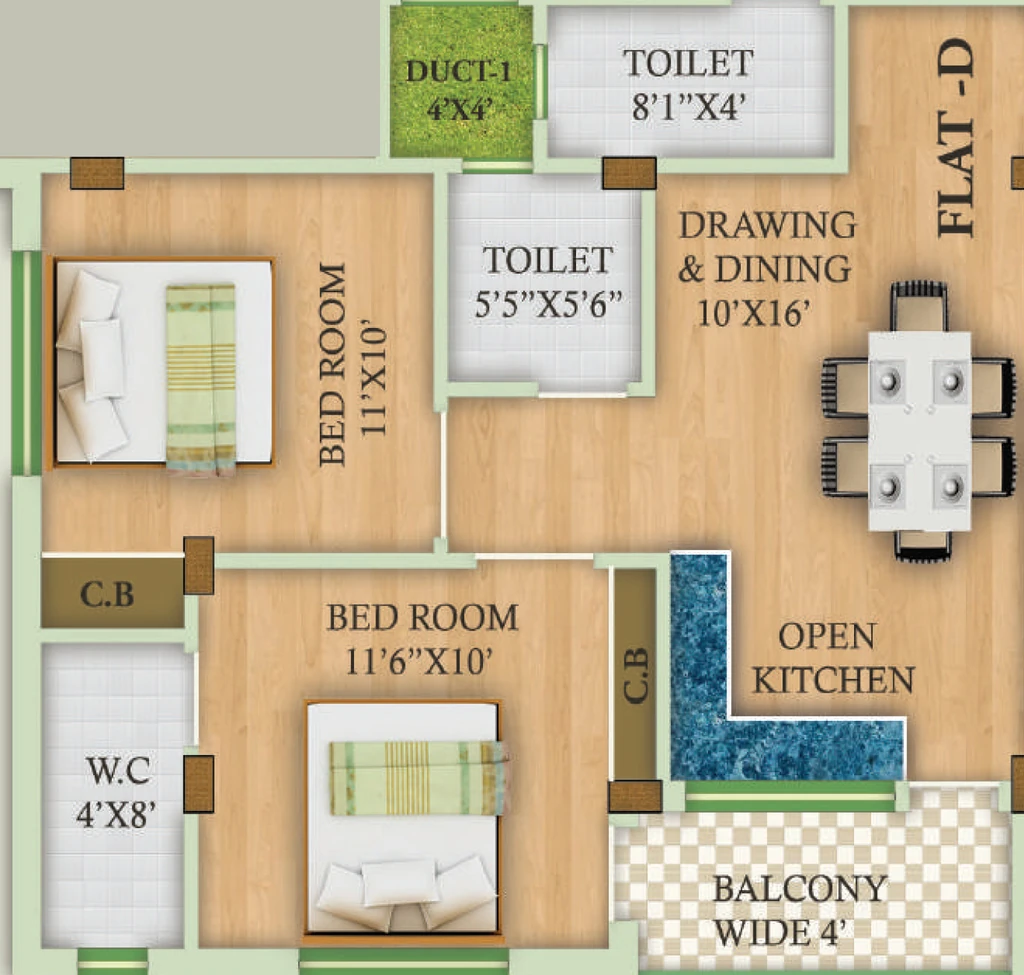 2 BHK Flat in Mangalmurti Residency in Durgapur Expressway, Kolkata - Image 908007