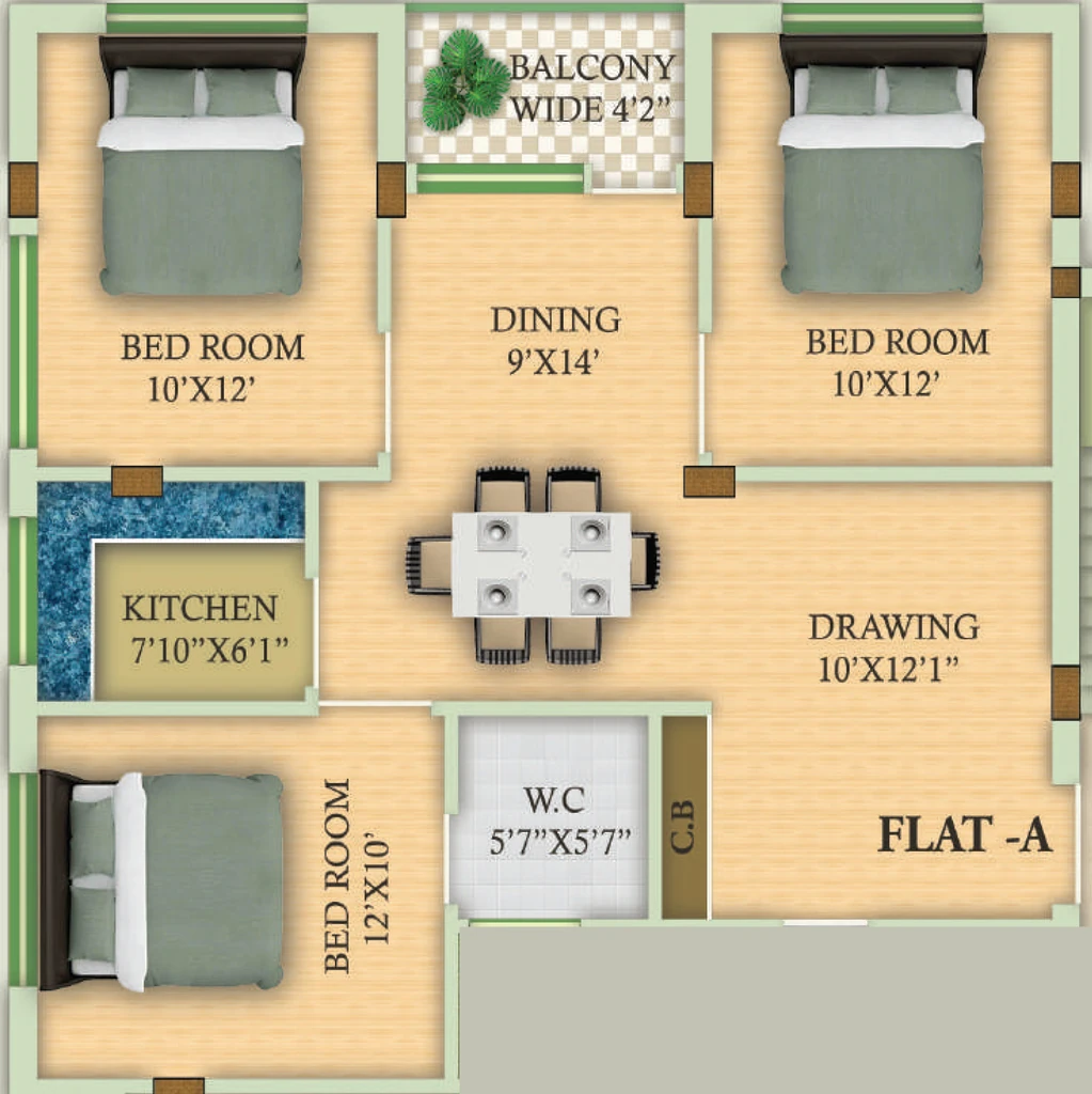 3 BHK Flat in Mangalmurti Residency in Durgapur Expressway, Kolkata - Image 908008