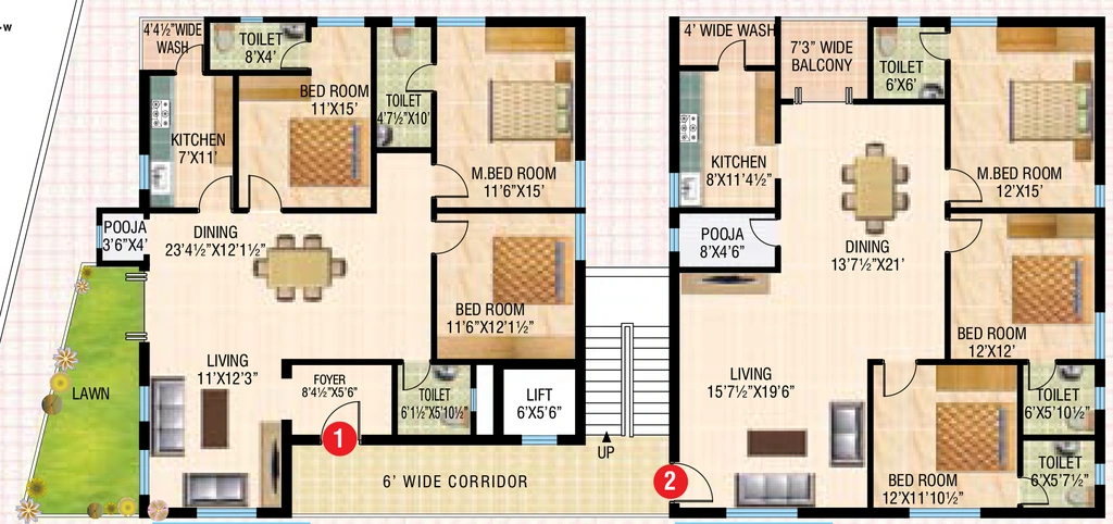 Floor Plan of Sai Rasik Residency in Hitech City, Hyderabad - Image 379054