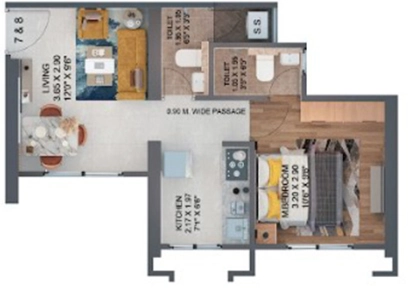 1 BHK Flat in Puraniks Rahayu in Ghodbunder Road, Thane - Image 908699