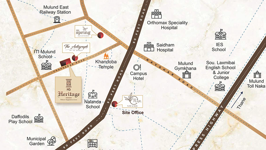 Location of HS Heritage in Mulund East, Mumbai - Image 380651