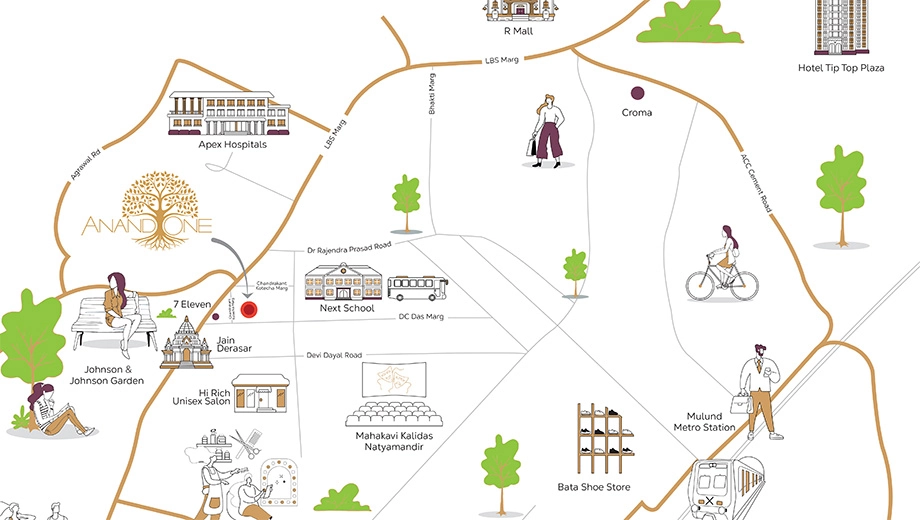 Location of Commercial Mahalakshmi Anand One in Mulund West, Mumbai - Image 381094