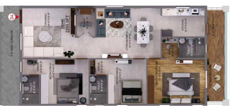 3 BHK Flat in Ace Del Lago in Gachibowli, Hyderabad - Image 907630