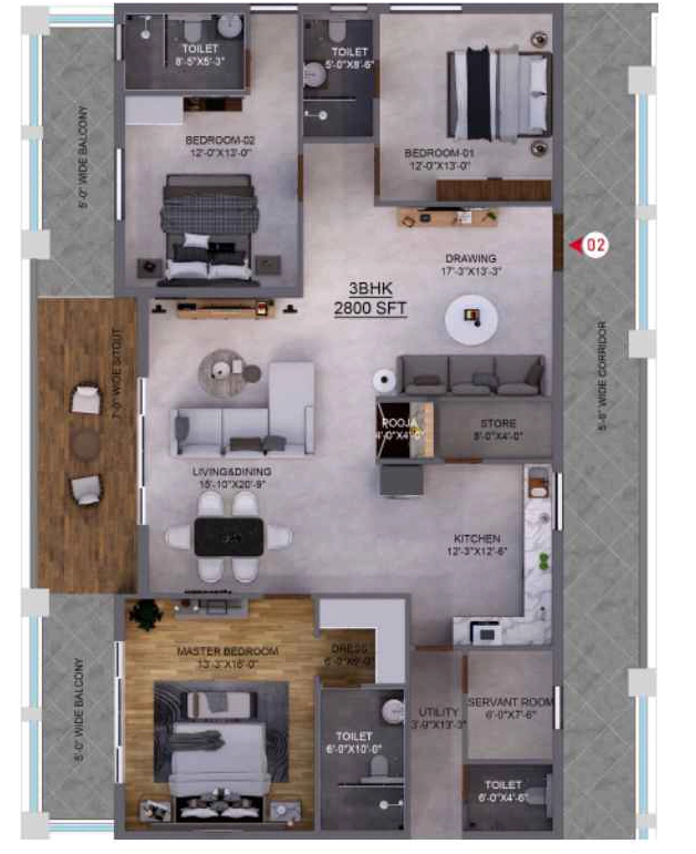 3 BHK Flat in Ace Del Lago in Gachibowli, Hyderabad - Image 907631