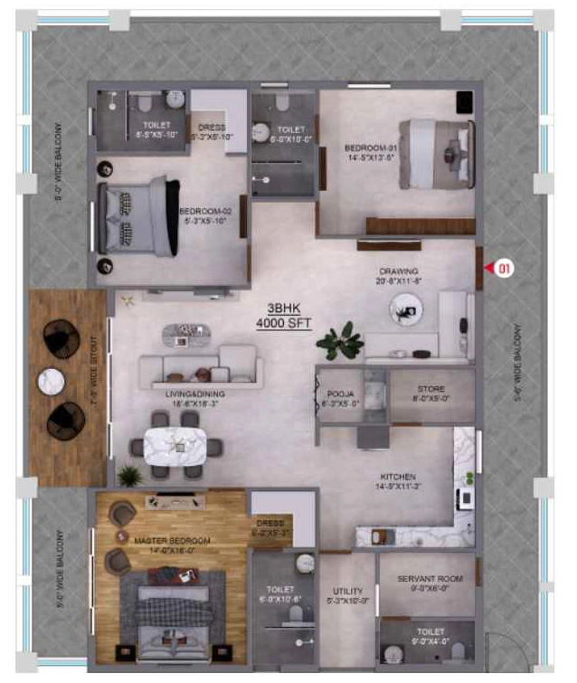3 BHK Flat in Ace Del Lago in Gachibowli, Hyderabad - Image 907633