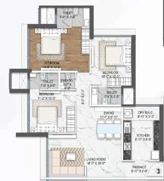 3 BHK Flat in Atul Life Phase 1 in Mulund West, Mumbai - Image 908130
