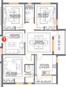 3 BHK Flat in Aditya DSR Lake Side in Gachibowli, Hyderabad - Image 907634