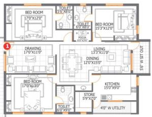 3 BHK Flat in Aditya DSR Lake Side in Gachibowli, Hyderabad - Image 907637