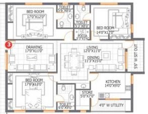 3 BHK Flat in Aditya DSR Lake Side in Gachibowli, Hyderabad - Image 907638