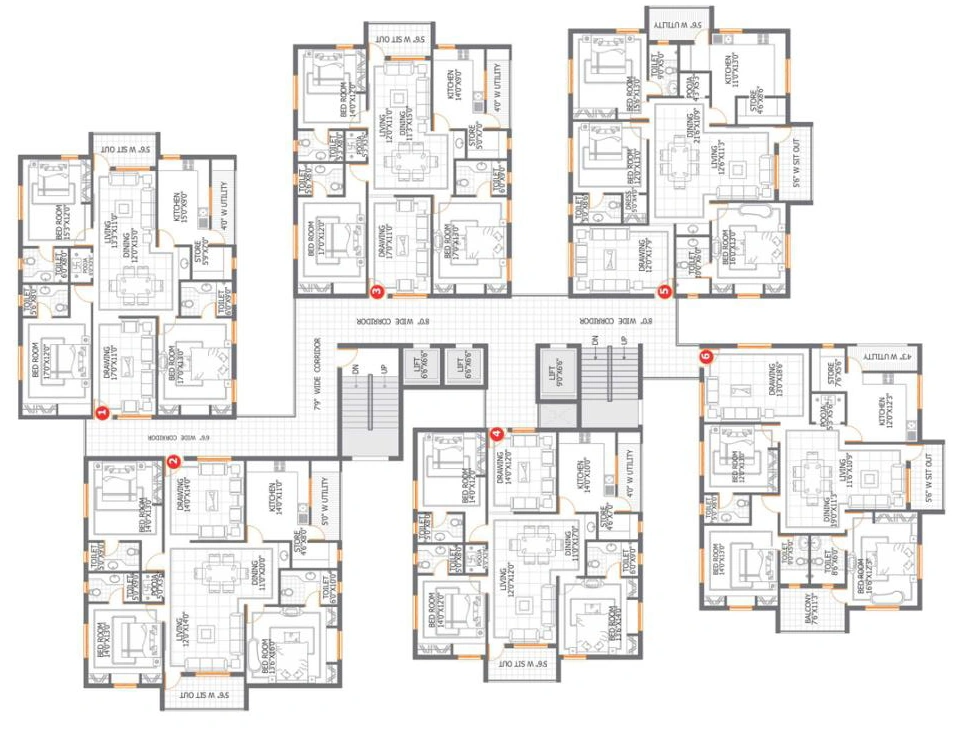 Floor Plan of Aditya DSR Lake Side in Gachibowli, Hyderabad - Image 379095