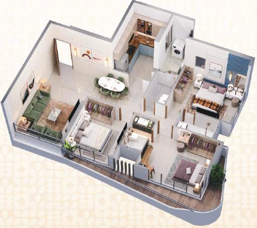 3 BHK Flat in Neevia The Elements in Mulund West, Mumbai - Image 908150