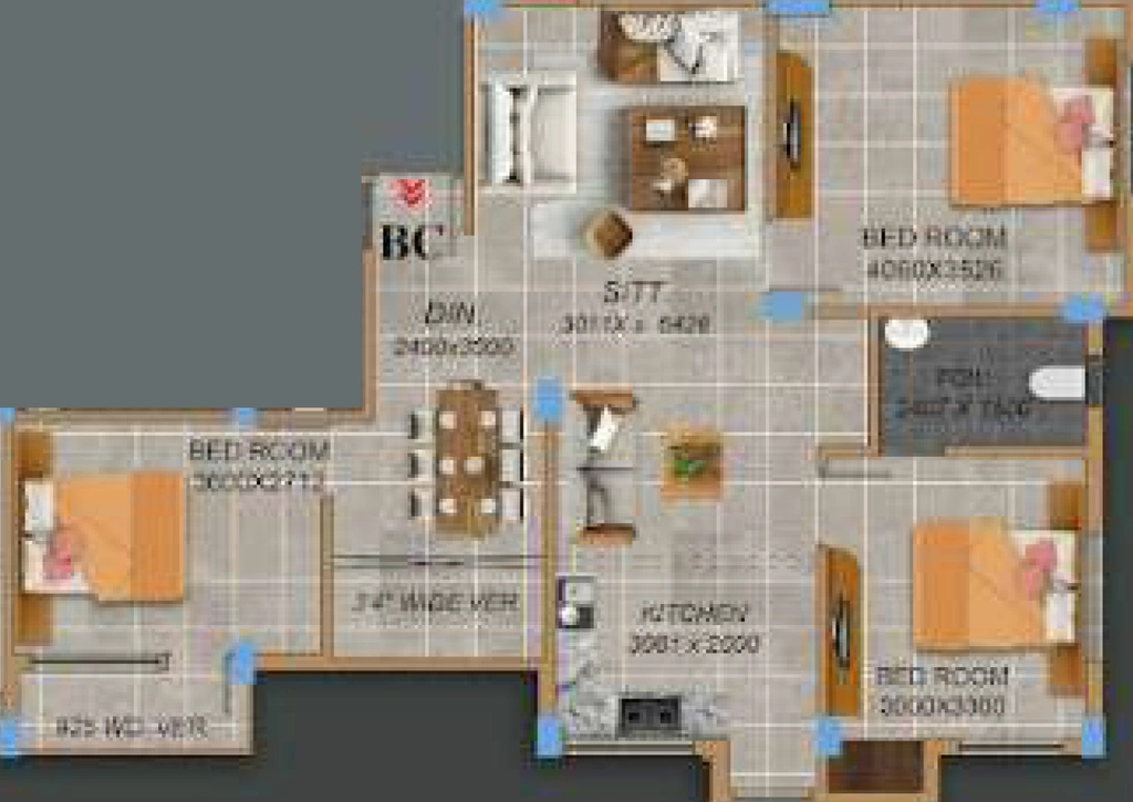 3 BHK Flat in Sukhoneer Sarmita Tower in Howrah, Kolkata - Image 908018