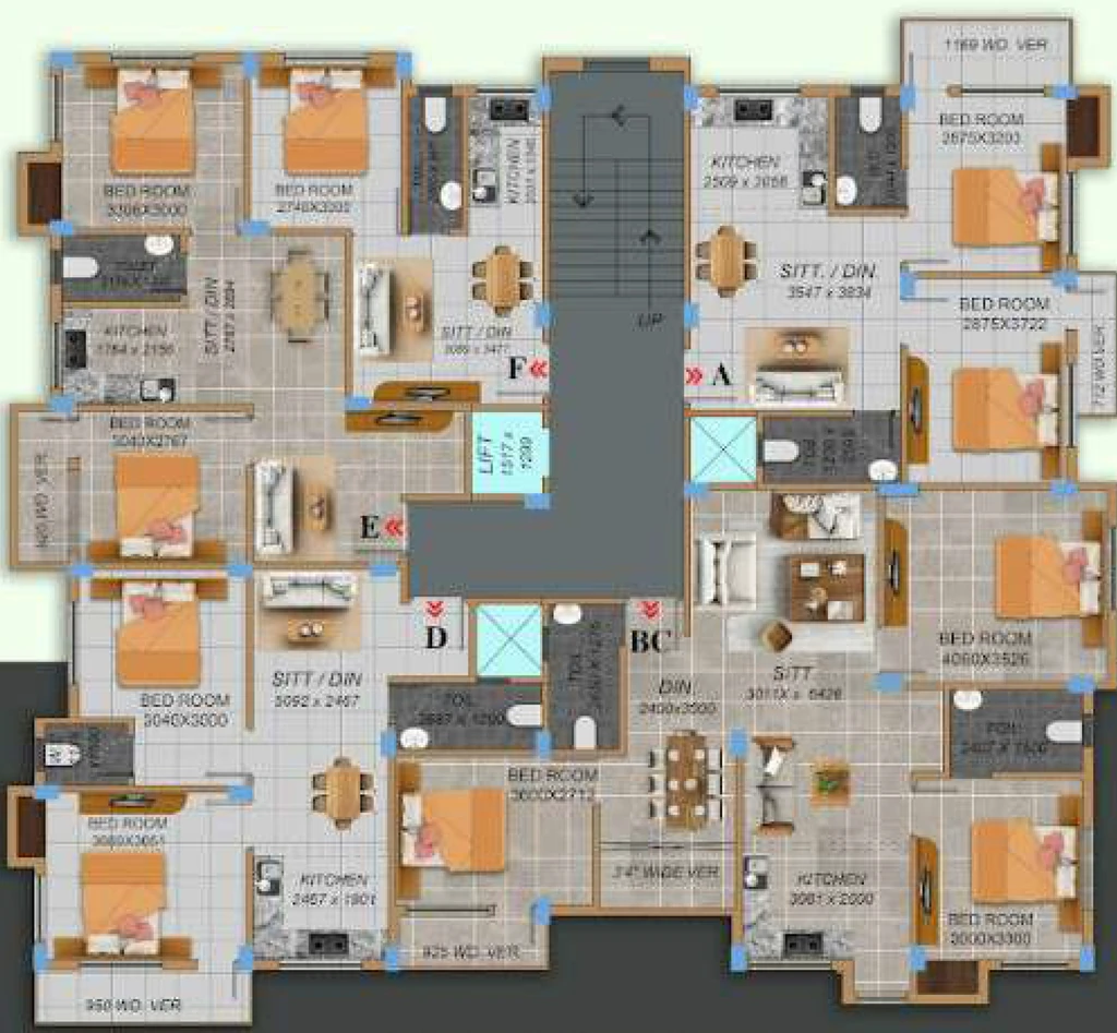 Floor Plan of Sukhoneer Sarmita Tower in Howrah, Kolkata - Image 379918