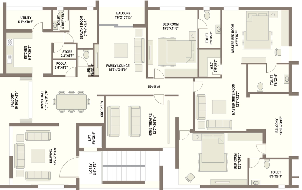 3 BHK Flat in Alekhya Humming Bees in Hitech City, Hyderabad - Image 907639