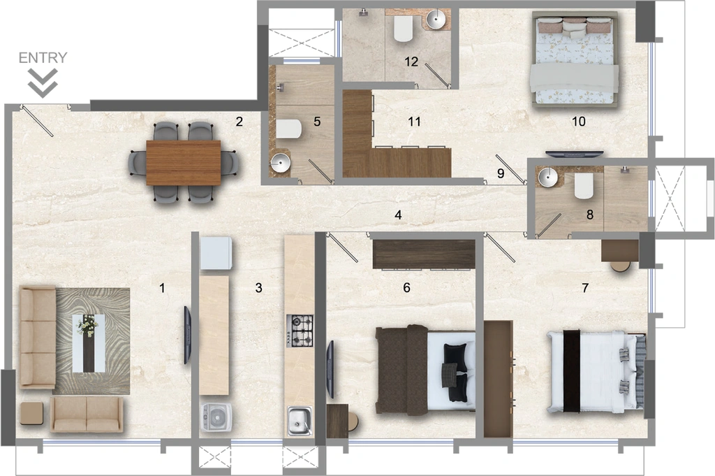 3 BHK Flat in Horizon Atulya in Mulund West, Mumbai - Image 908134