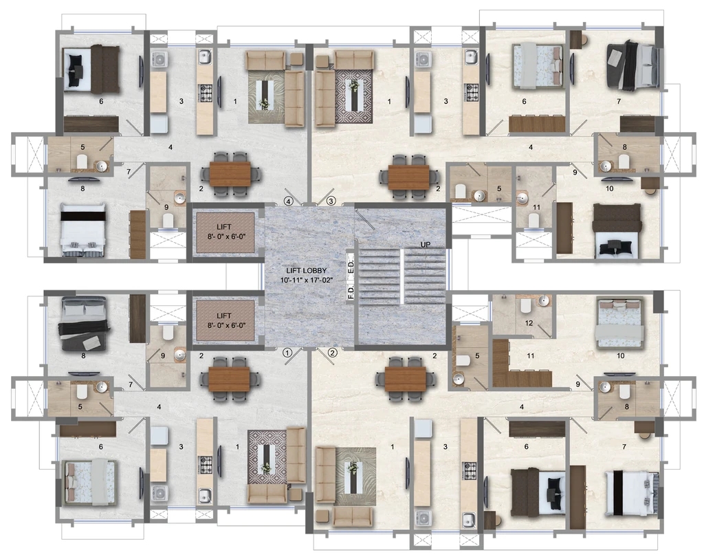 Floor Plan of Horizon Atulya in Mulund West, Mumbai - Image 380217