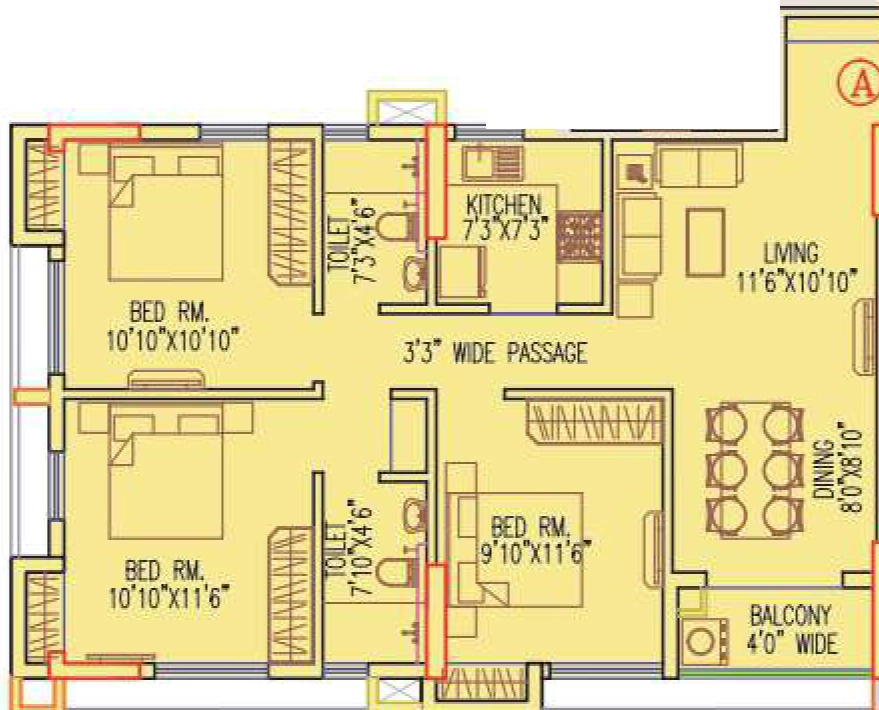 3 BHK Flat in BG Bally Sky High in Bally, Kolkata - Image 907907