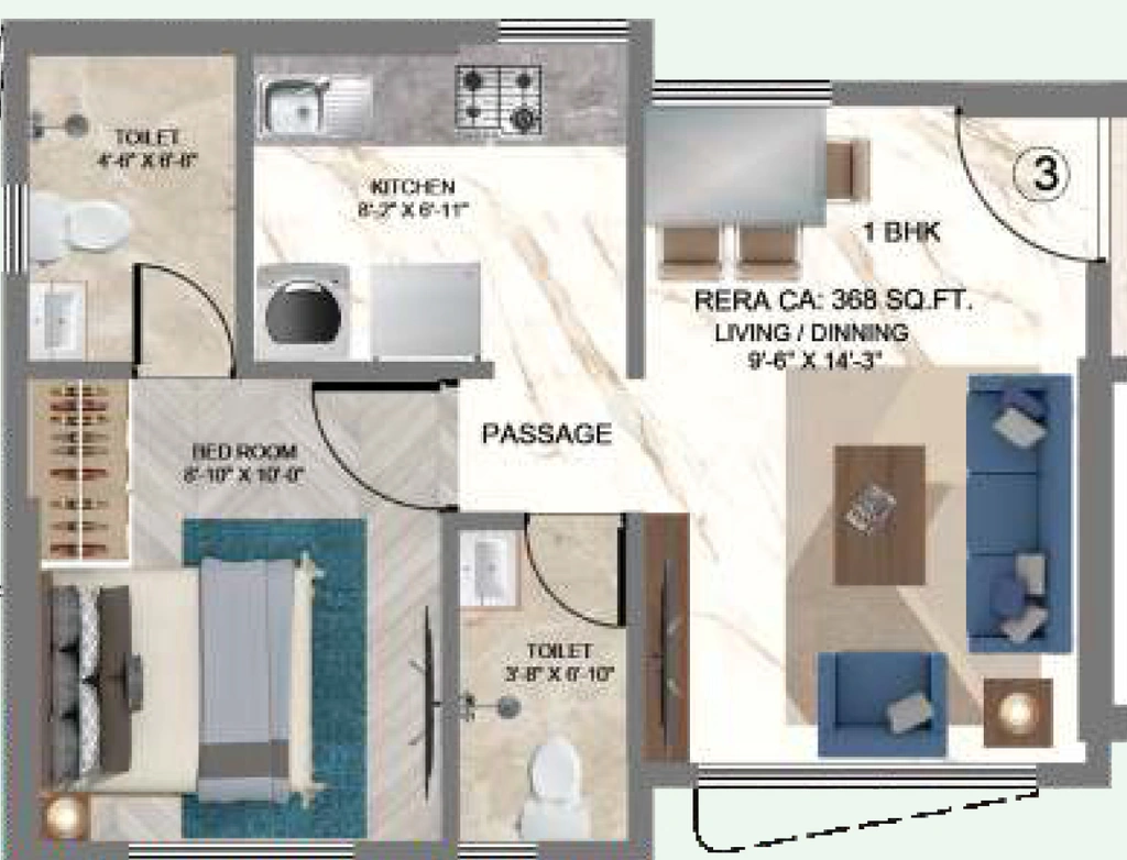 1 BHK Flat in HS Emerald in Mulund East, Mumbai - Image 908139