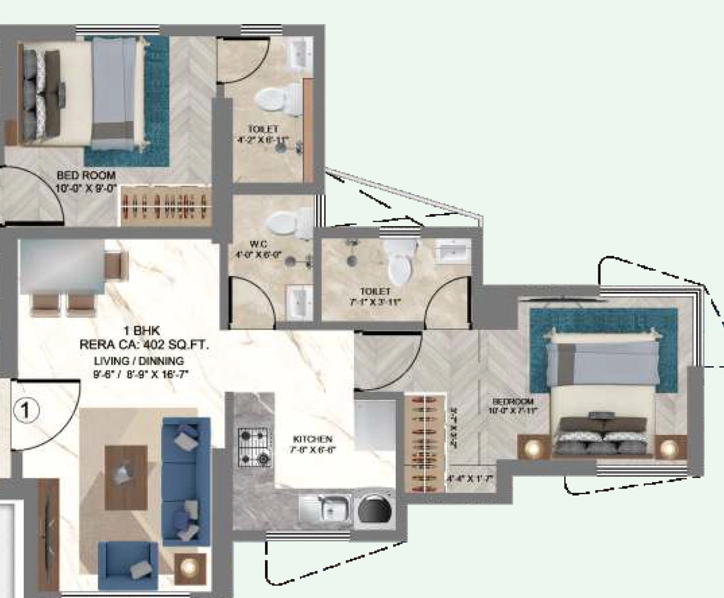 2 BHK Flat in HS Emerald in Mulund East, Mumbai - Image 908140
