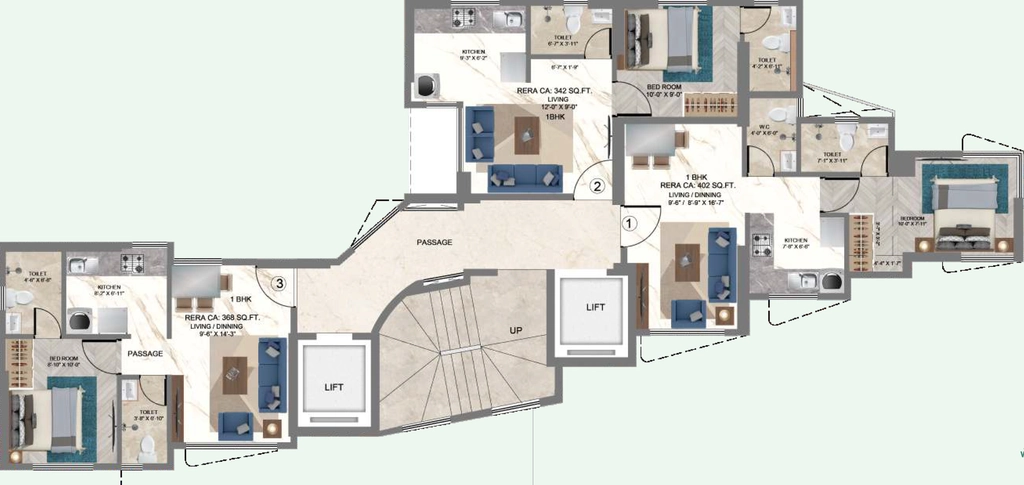 Floor Plan of HS Emerald in Mulund East, Mumbai - Image 380496