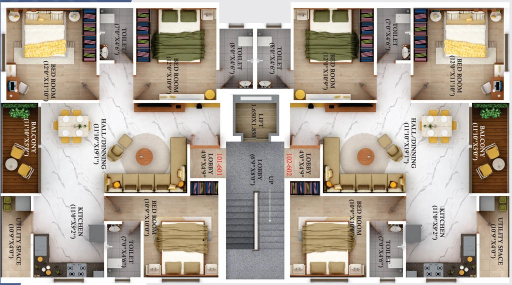 Floor Plan of RL Onkar Apartments in Gorepeth, Nagpur - Image 378835