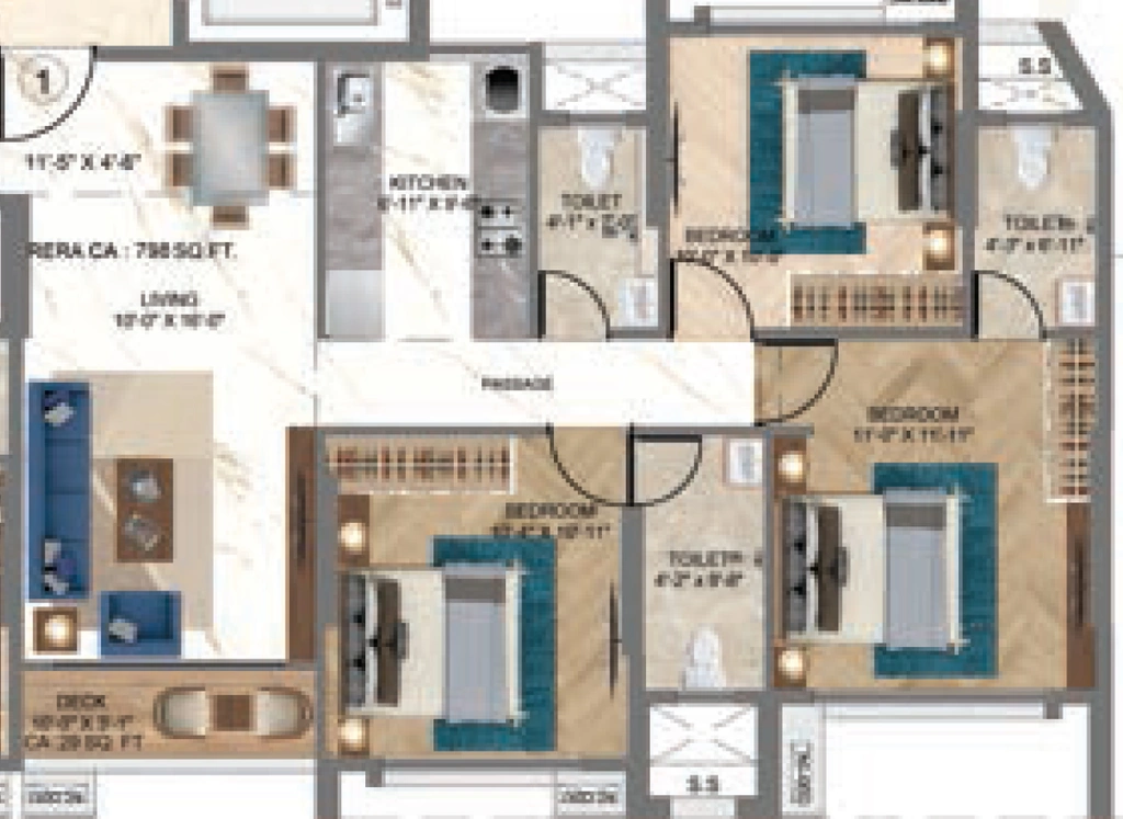 3 BHK Flat in HS Jewel in Mulund East, Mumbai - Image 908142