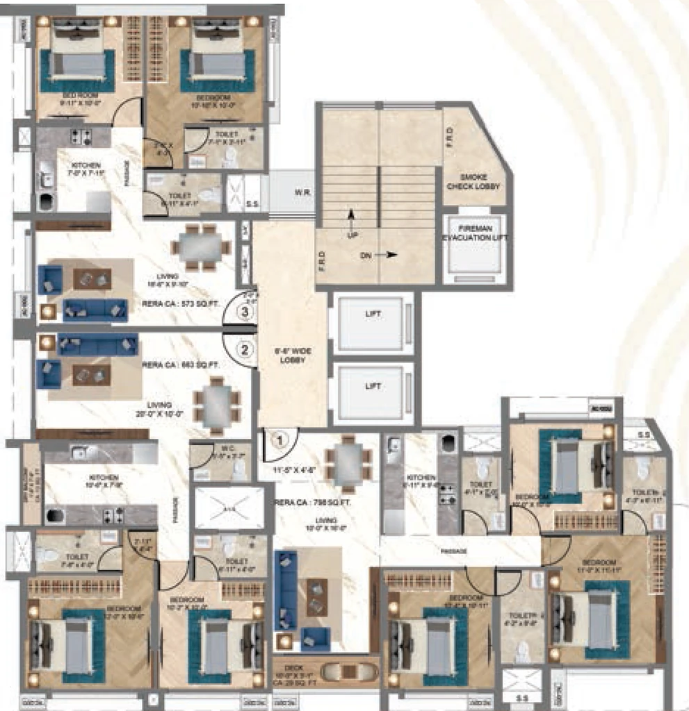 Floor Plan of HS Jewel in Mulund East, Mumbai - Image 380230