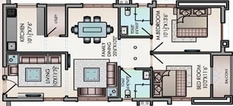 2 BHK Flat in Icon Casa Grande in Sanath Nagar, Hyderabad - Image 907645