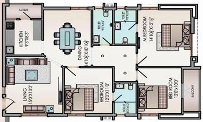 3 BHK Flat in Icon Casa Grande in Sanath Nagar, Hyderabad - Image 907646