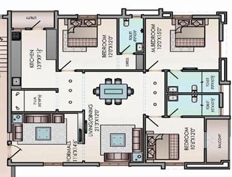 3 BHK Flat in Icon Casa Grande in Sanath Nagar, Hyderabad - Image 907647