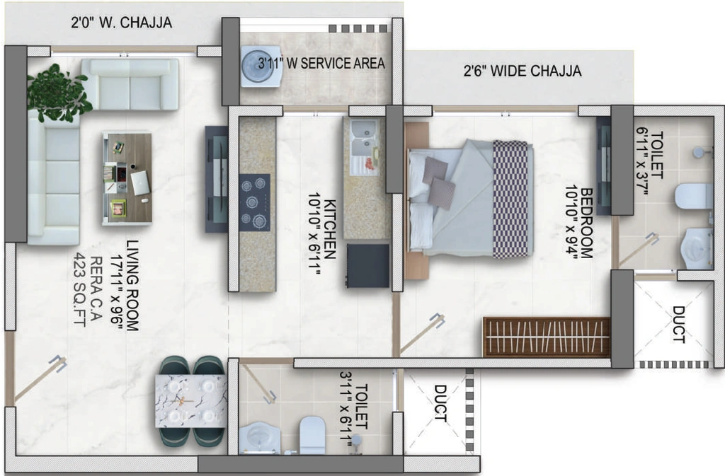 1 BHK Flat in RV Satre Elite in Mulund East, Mumbai - Image 908154