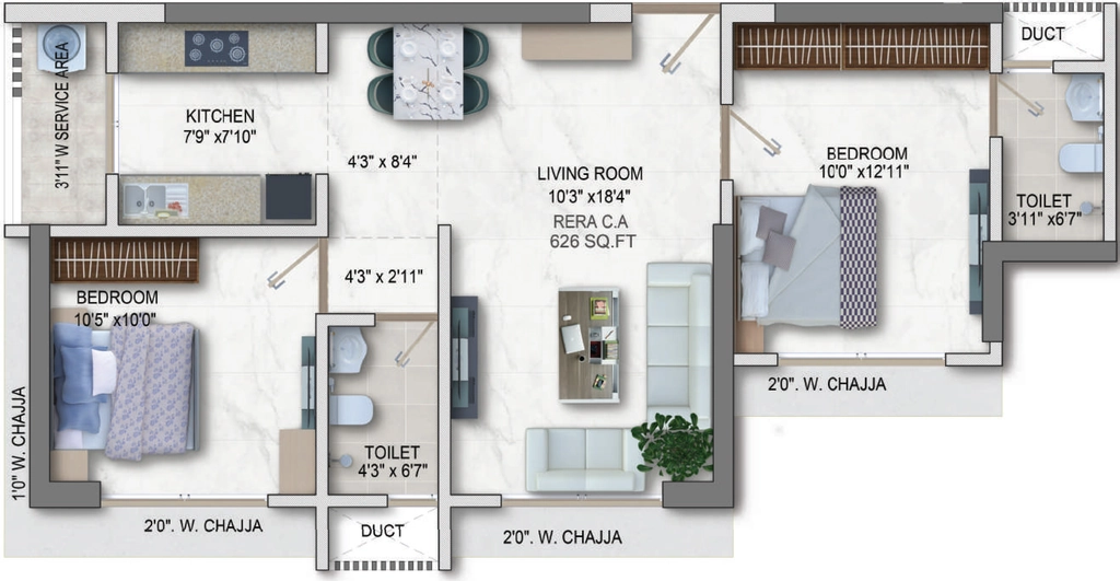2 BHK Flat in RV Satre Elite in Mulund East, Mumbai - Image 908155