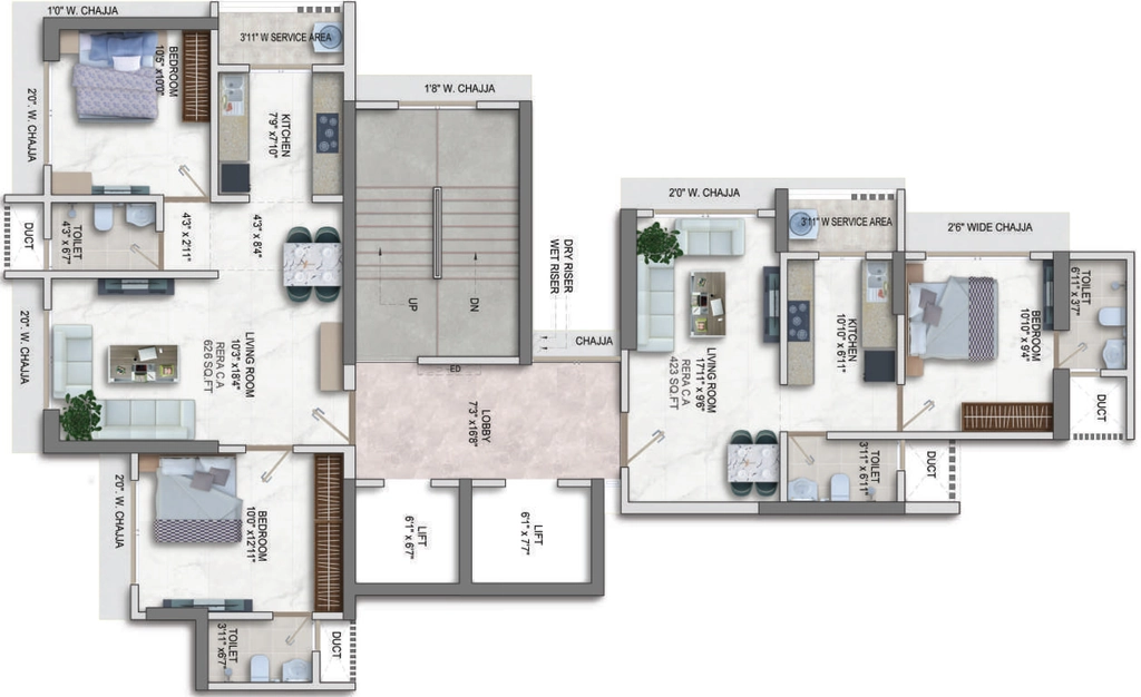 Floor Plan of RV Satre Elite in Mulund East, Mumbai - Image 380873