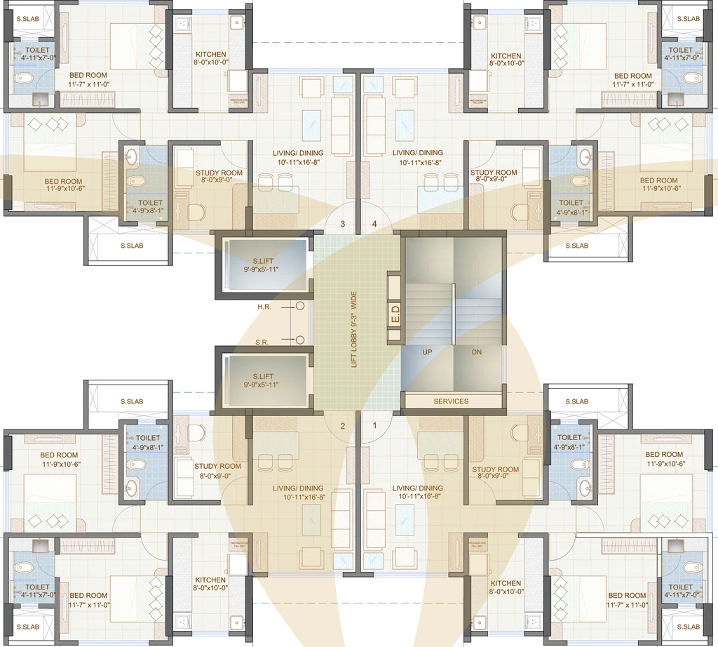 Floor Plan of Palan Gagangiri Ekta in Mulund East, Mumbai - Image 380302