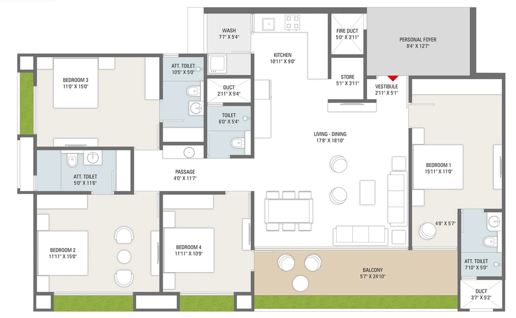 4 BHK Flat in Mahadev Samved The Stately in Ambod, Ahmedabad - Image 907674