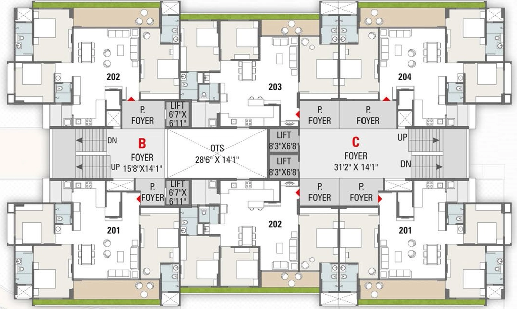Floor Plan of Mahadev Samved The Stately in Ambod, Ahmedabad - Image 379172